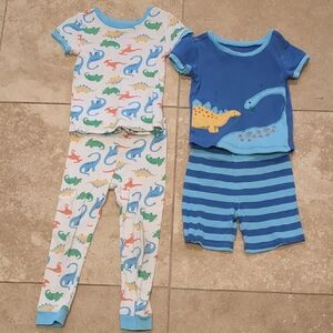 LOT of 2 cute boys dinosaur pajamas, Little Me- 3T